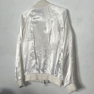 Silk Bomber jacket white tiger size M Zara Man